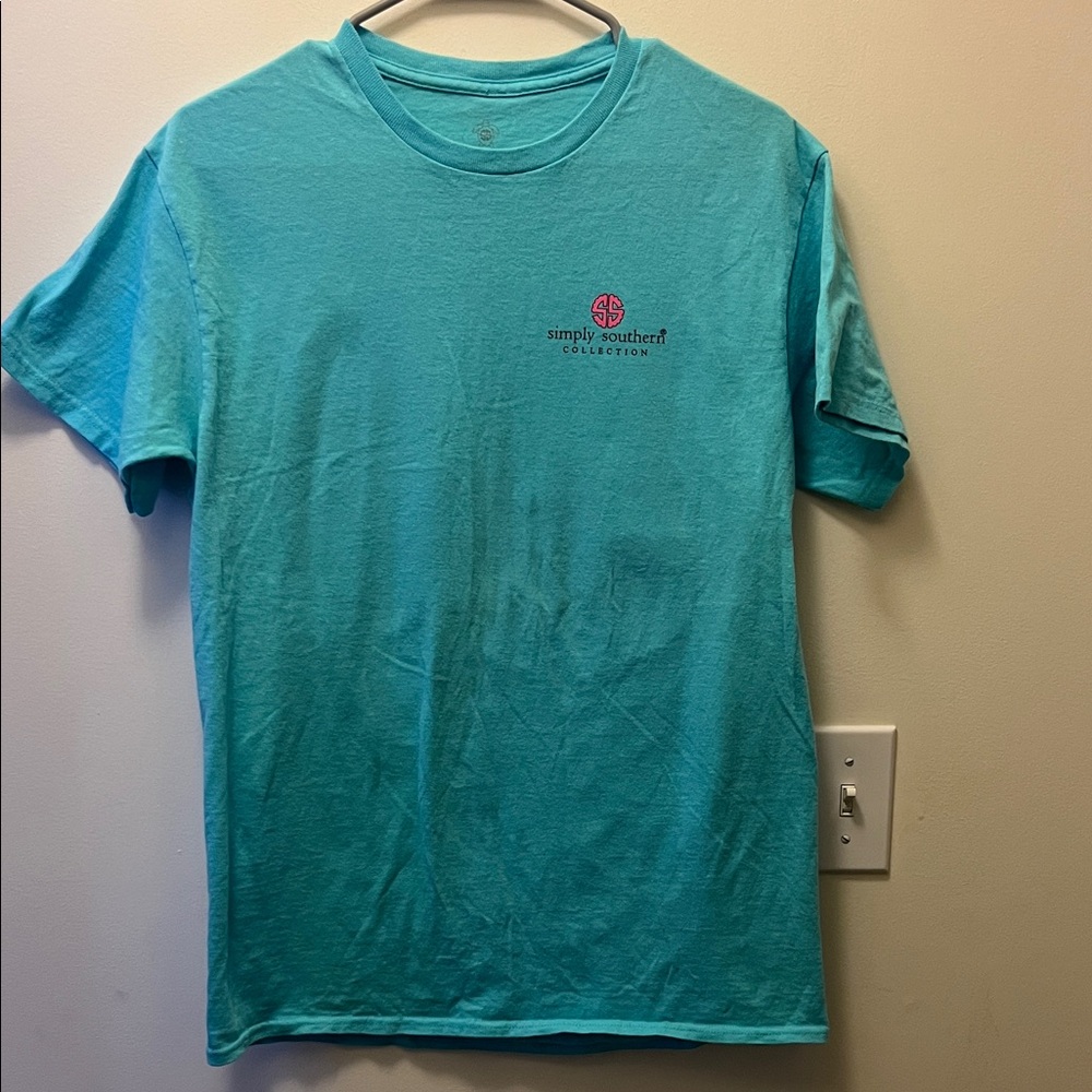 Simply Southern teal short sleeve tshirt size medium